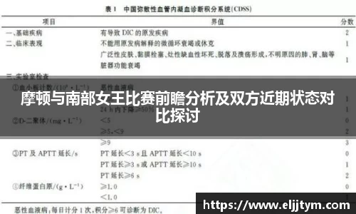 摩顿与南部女王比赛前瞻分析及双方近期状态对比探讨
