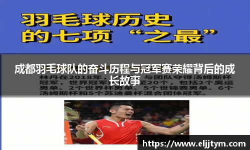 成都羽毛球队的奋斗历程与冠军赛荣耀背后的成长故事